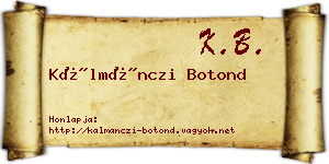 Kálmánczi Botond névjegykártya
